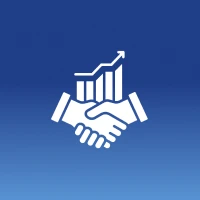 Business growth handshake symbol